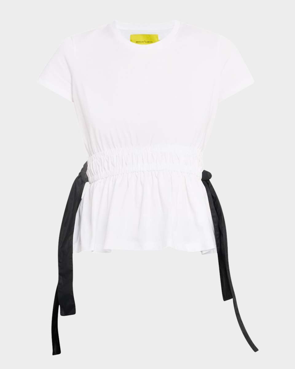 Crewneck Bow Detail T-Shirt